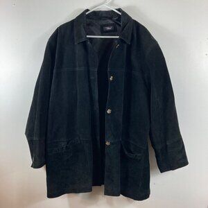 Womens Mens Boutique Europa Black Suede Lined Barn Style Jacket Coat  XL